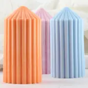 Striped Column Candle Mold Stripe Cylinder Taper Silicone Candle Molds Striped P