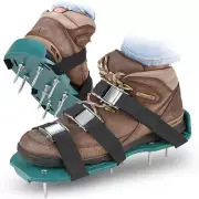 1 Pair Lawn Aerator Shoes Ground Spiked Garden Lawn Aerator Shoes Buckles Tools