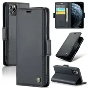 CaseMe iPhone 11 Pro Max Folio Wallet Case Cover Apple Side Closure ProMax [Black]