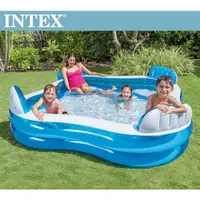 在飛比找蝦皮購物優惠-美國 INTEX 56475 4位靠背充氣游泳池 兒童戲水池