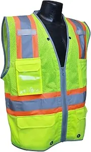 Radians SV6HG-M Class 2 Heavy Duty Two Tone Surveyor Vest, Hi-Viz Green, Medium