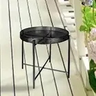 Iron Outdoor Side Table Modern Planter Holder for Garden Office Small Space
