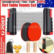 Instant Table Tennis Kit Ping Pong Set Retractable Net Rack + 2 Bats + 3 Balls