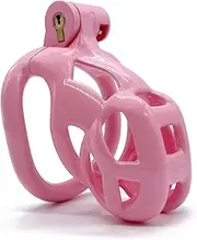 3D Modeling Chastity Cage Device with Lock & 5 curved Rings - Cobra Male chastitycage Men urethral in Pink (65 mm)