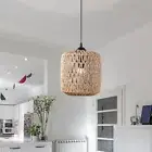 EY# Simulated Rattan Lamp Cover Handmade Woven Lamp Shade for Bedroom (Cylindric