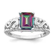 14k White Gold Mystic Topaz Ring