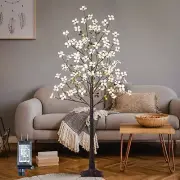 6FT Lighted Dogwood Tree 120 LED Artificial Flowers Tree with Lights for Deco...