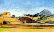 Art Mural Ceramic Landscape Backsplash Tile Cezanne 382