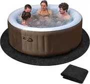 90 Inch Dia Round Hot Tub Mat, Large Washable Above Ground Protector Pad Water Absorb with Slip-Proof Backing, Portable Spa Pool Accessories for Outdoor Indoor Hot Tubs Protect from Wear (90“ Round)