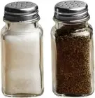 Glass Salt & Pepper Shakers Set Circleware Yorkshire 2.87oz Clear "Est. 1898"