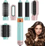 6 in 1 Hair Dryer Brush – Hot Air Styler with Curl, Straighten, Volumize & Dry, 1000W Blow Dryer Brush with Detachable Heads for All Ha