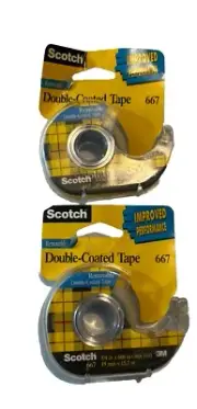 Scotch Double Sided Tape Removable 3/4 in x 600 (16.6 YD) Lot of 2 NEW 3M
