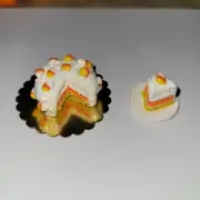 Dollhouse Candy Corn Cake Dolls Dessert Cake Slice Layer