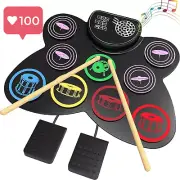 Electric Drum Kit, 9-Pad Silicon Electronic Drum Set