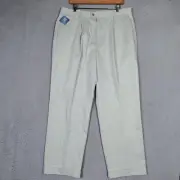 Dockers Dress Pants Men 38x30 Beige Cotton Tencel Single Pleat Office Career NWT