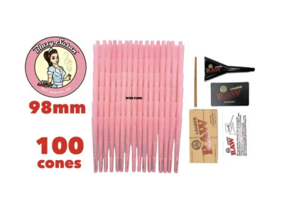 blazy susan pre rolled cone PINK 98mm size pick count +raw cone loader kit