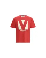 Valentino Chez Graphic Tee Short Sleeve Men Red Singlets