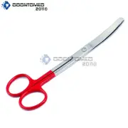 ODM Operating Scissor, Blunt/Blunt, Curved, 5.5" Red Color Handles