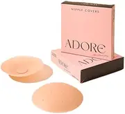 [Hetana's Shop] Adore Ultra Thin Nipple, Adhesive Silicone Pasties & Nipple Covers, Reusable, A-C Cup, Sticky Breast Petals
