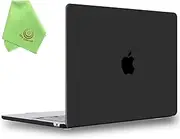 UESWILL Compatible with MacBook Air 13 inch M2 M3 M4 Case 2022-2025 Model A2681 A3113 A3240 with 13.6" Liquid Retina Display, Matte Hard Shell Case Cover + Microfiber Cloth, Black