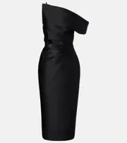 [Solace London] Solace London Ellison one-shoulder cocktail dress UK 12 black
