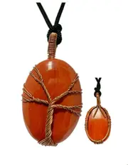 Red Jasper Wisdom Tree Crystal Pendant Jewellery Gemstone Spiritual Reiki Energy