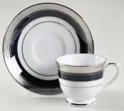 NORITAKE CRESTWOOD COBALT PLATINUM 4170 Expresso/Demitasse Cup & Saucer Set NEW