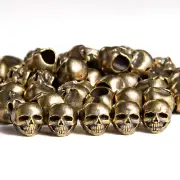 20pcs Mini Brass Skull Paracord Bead Lanyard Knife Spacer Beads