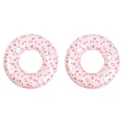 2x Swim Essentials Kids Inflatable Swim Ring Floater 55cm Old Pink Leopard