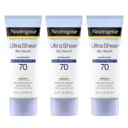 3-Pack Ultra Sheer Dry-Touch Sunscreen Lotion Broad Spectrum SPF 70 UVA/UVB