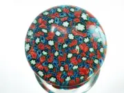 M Design Art Glass Mouth Blown Rainbow Millefiori Paperweight PW-1105