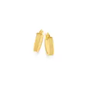 9ct Gold 4x10mm Satin Hoop Earrings
