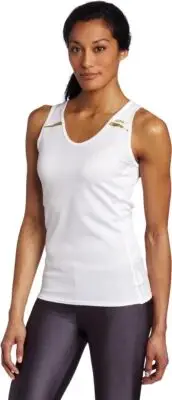 2XU Women's Elite Run Singlet, White/Gold, Small