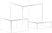 WHSLILR Buffet Risers, Food Risers for Buffet Table, Acrylic Cube Display Nesting Risers with Hollow Bottoms, Display Stands Shelf for Dessert Collectibles Jewelry Figures 8'' x 9'' x 10'' Clear 3PCS