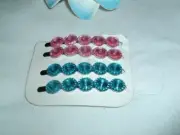 4 Pink Blue Lucite Little girl bobby pins NWT