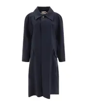 Marni Logo Embroidered Duster Coat IT38 Black