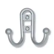 (5 Pack) Double Robe Hook with Ball Ends Aluminum Finish LQ-B46115-AL-C