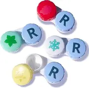 OptoOrg Eco-Friendly Seasonal Contact Lens Cases (Pack of 4) - Colorful Holders for carrying contacts in case - cute color container for daily use or travel