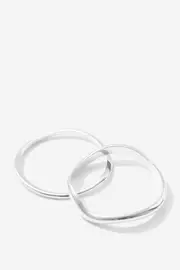 [Supré] Supré - Bangle 2 Pack - Silver/free form OS SILVER/FREE FORM