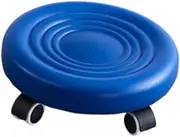 Generic Low Rolling Stool Low Rolling Seat with Swivel Caster Movable Footrest Step Stools for Living Room Salon Pedicure Entryway, Blue