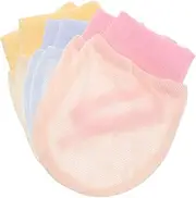 [Holibanna] 3Pairs Cotton Mittens Scratch Guards for Newborns Thumb Prevention Breathable Mesh Design Safe for Months