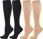 [Zingso] Compression Socks for Women Men, 2/3/4/6 Pairs 20-25mmHg Knee High Socks Compression Stockings for Sport, Athletic, Edema, Diabetic, Varicose Veins, Travel, Pregnancy, Nursing