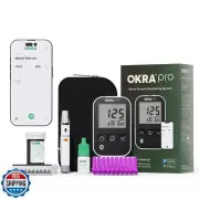 OKRA PRO Blood Sugar Monitor Kit – 5s Fast Glucose Results, No Coding, Strip