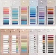 Morandi 2400 Pcs Sticky Tabs - 12 Sheets Colorful Book Annotating Page Markers, Transparent Index Flags With Ruler for Files and Books