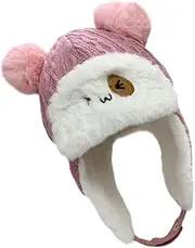 [WOFASHPURET] Elegant Boys and Girls Thunder Cap Beanie Earflaps Soft Velvet for Baby Photography Pink