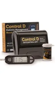 Control D Blood Glucose Monitor (Pack of 50 Strips, Black)