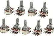 uxcell 9 Pcs 10K ohm 6 Terminal Split Shaft Rotary Linear Dual Taper Potentiometer