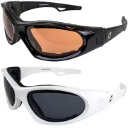 2 Pairs Hurricane Cat5 Sunglasses Black Frame Mirror White Frame Polarized Smoke