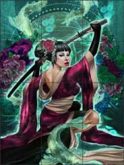 Asian Art Tile Backsplash Gracjana Zielinska Ceramic Mural POV-GZA008
