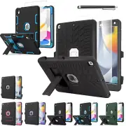 For iPad 7/8/9/10th Gen Case Heavy Duty Shockproof Stand Cover +Screen Protector